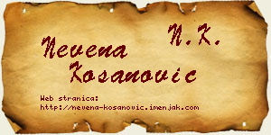 Nevena Kosanović vizit kartica